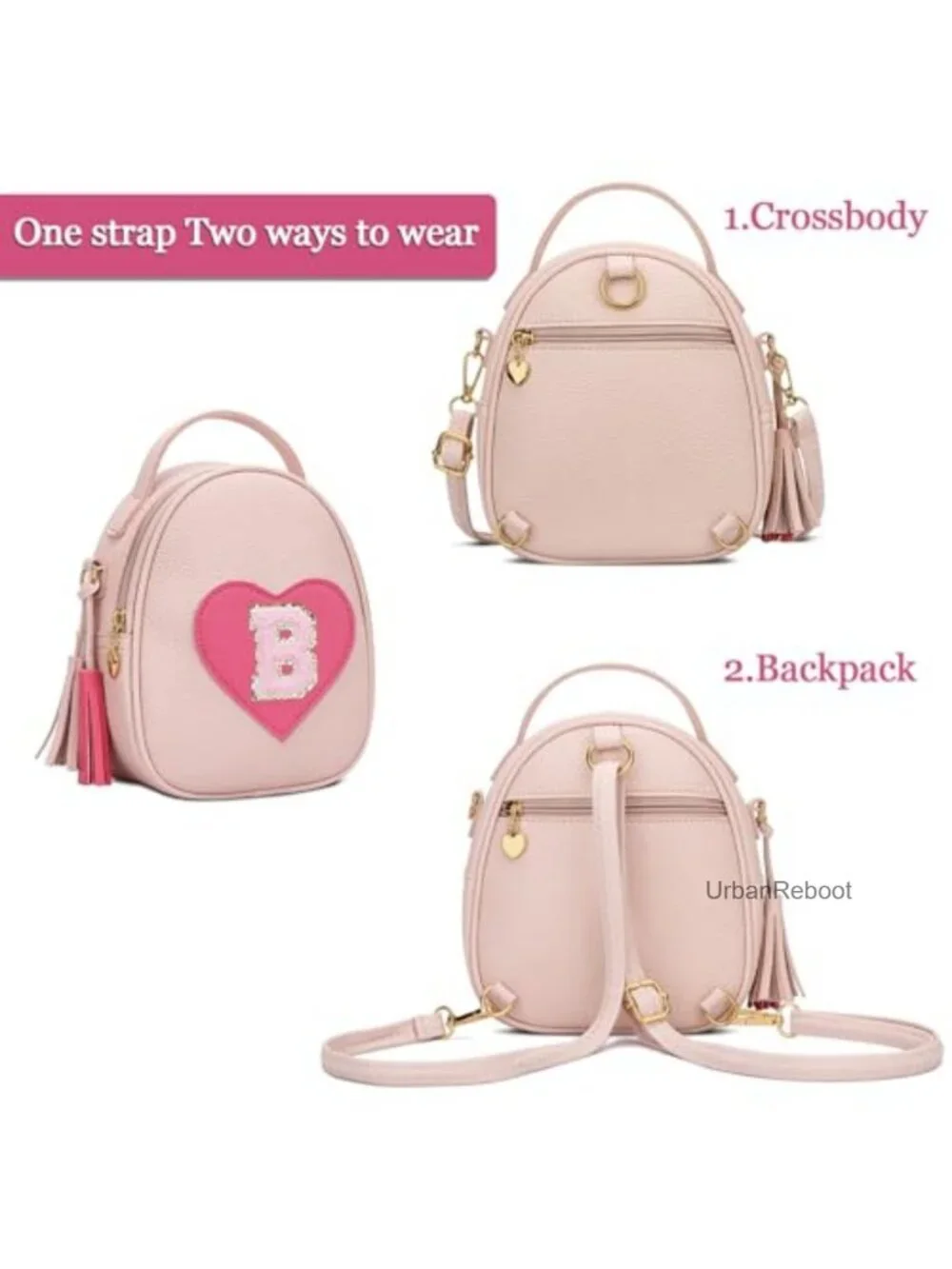Personalized Girls Purse Faux Leather Crossbody Bag Adjustable Strap